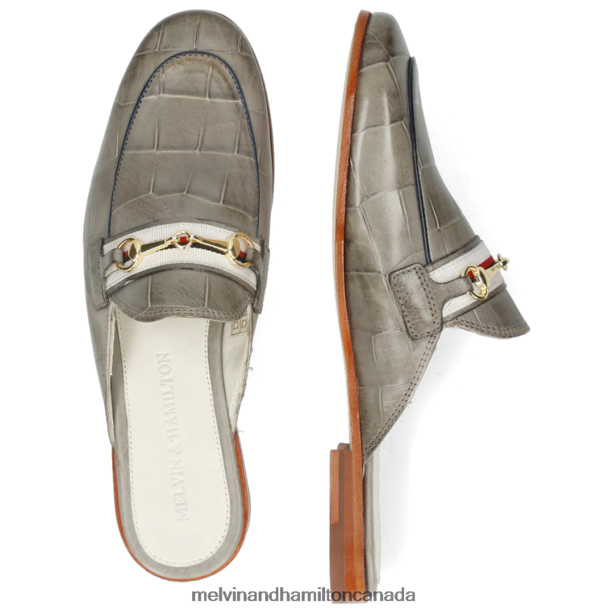 Women Melvin & Hamilton Grey Scarlett 46 Mules P4V68P1672