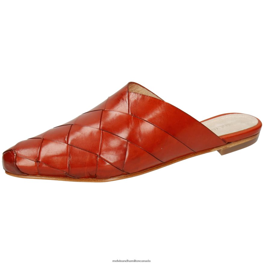 Women Melvin & Hamilton Orange Alexa 42 Mules P4V68P1712