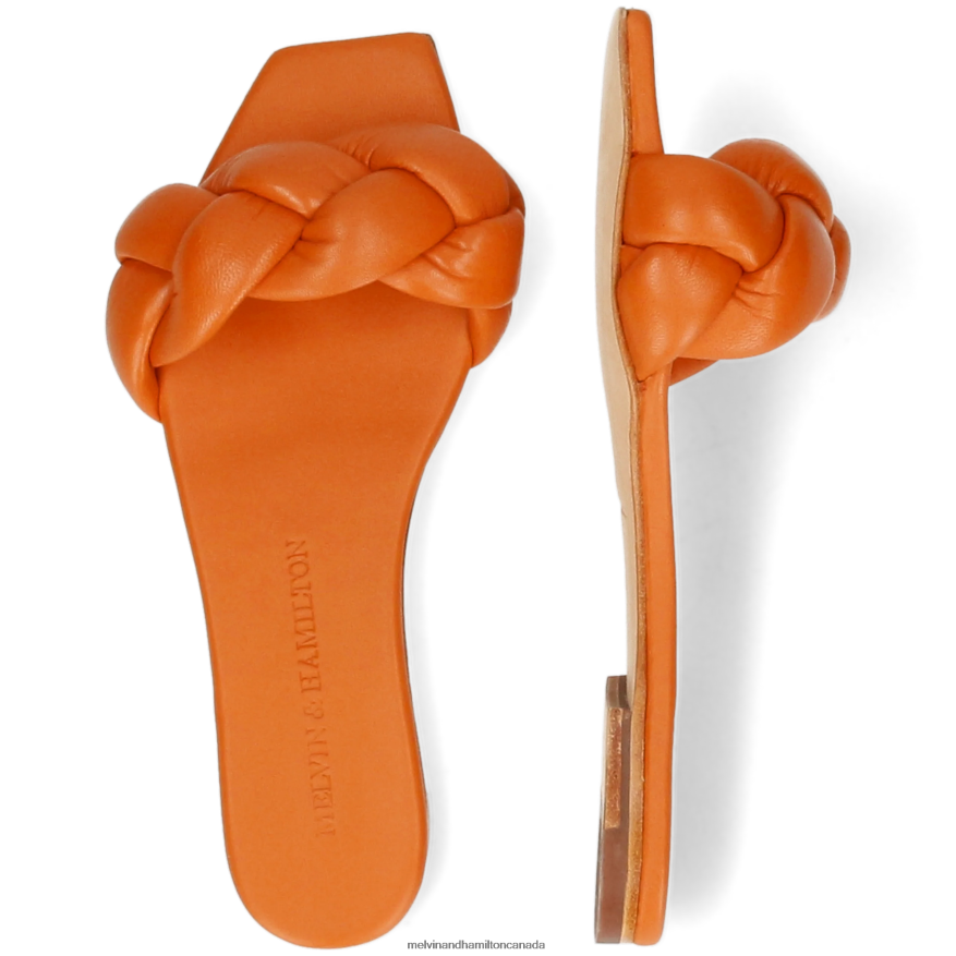 Women Melvin & Hamilton Orange Sandrine 3 Mules P4V68P1536