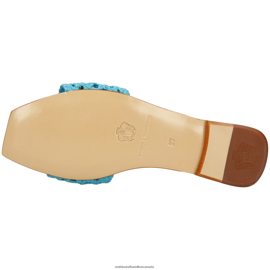 Women Melvin & Hamilton Turquoise Brooke 12 Mules P4V68P1603