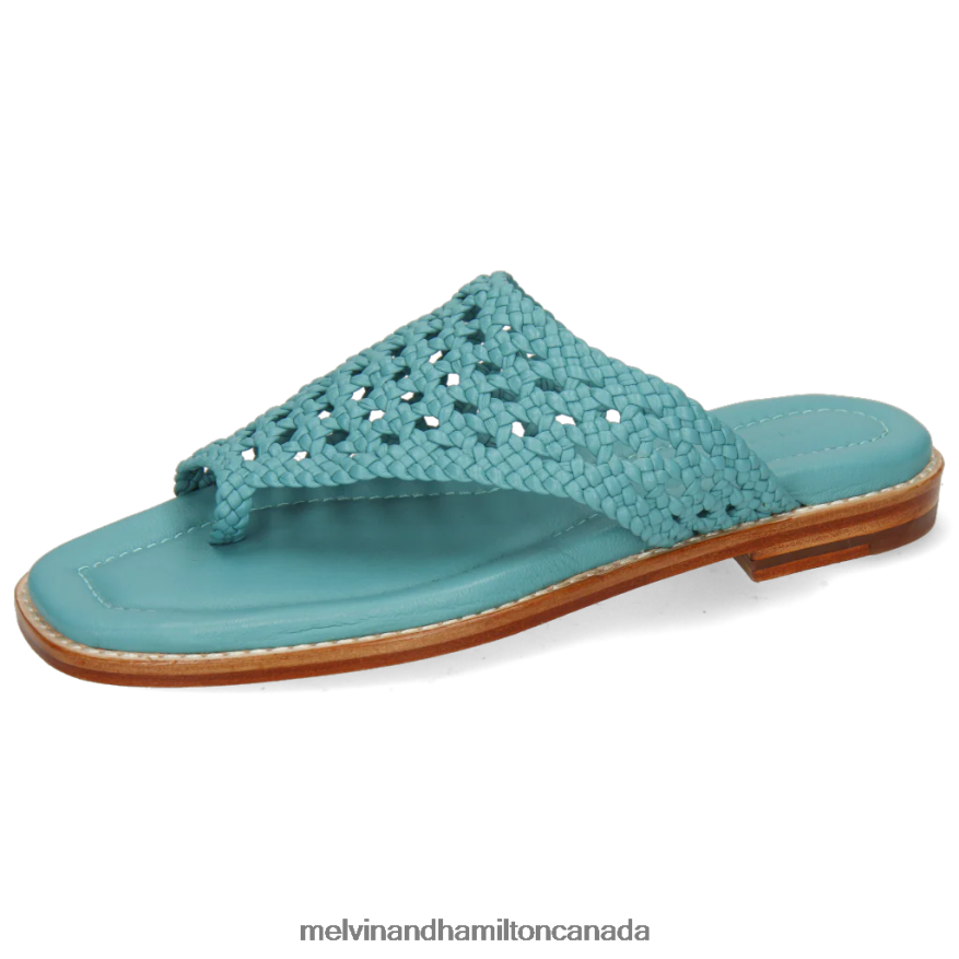 Women Melvin & Hamilton Turquoise Elodie 16 Mules P4V68P1766