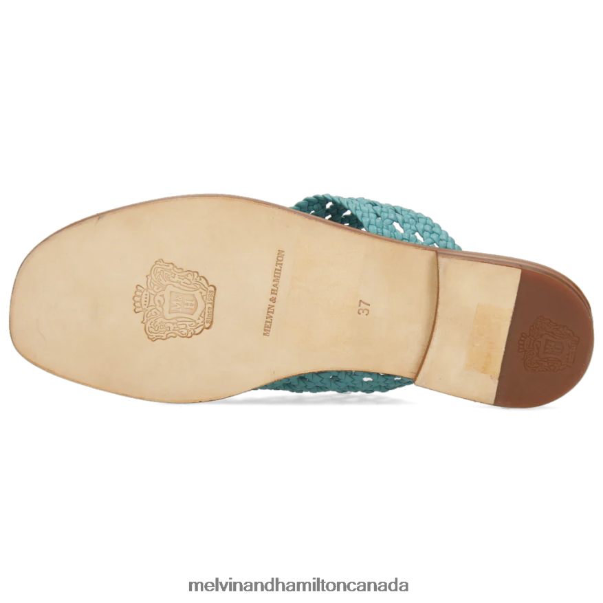 Women Melvin & Hamilton Turquoise Elodie 16 Mules P4V68P1766