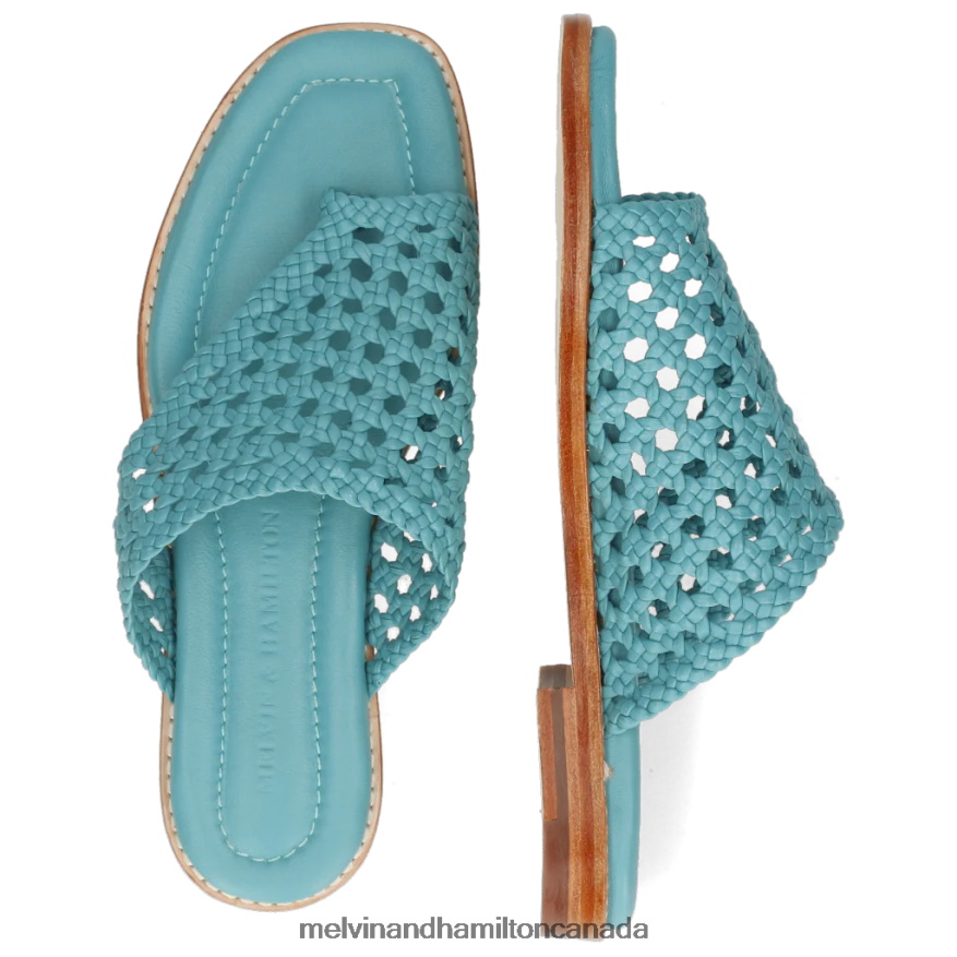 Women Melvin & Hamilton Turquoise Elodie 16 Mules P4V68P1766