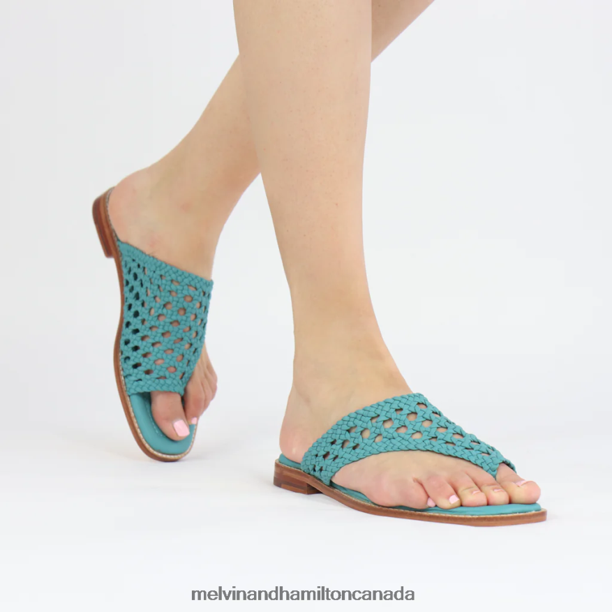Women Melvin & Hamilton Turquoise Elodie 16 Mules P4V68P1766