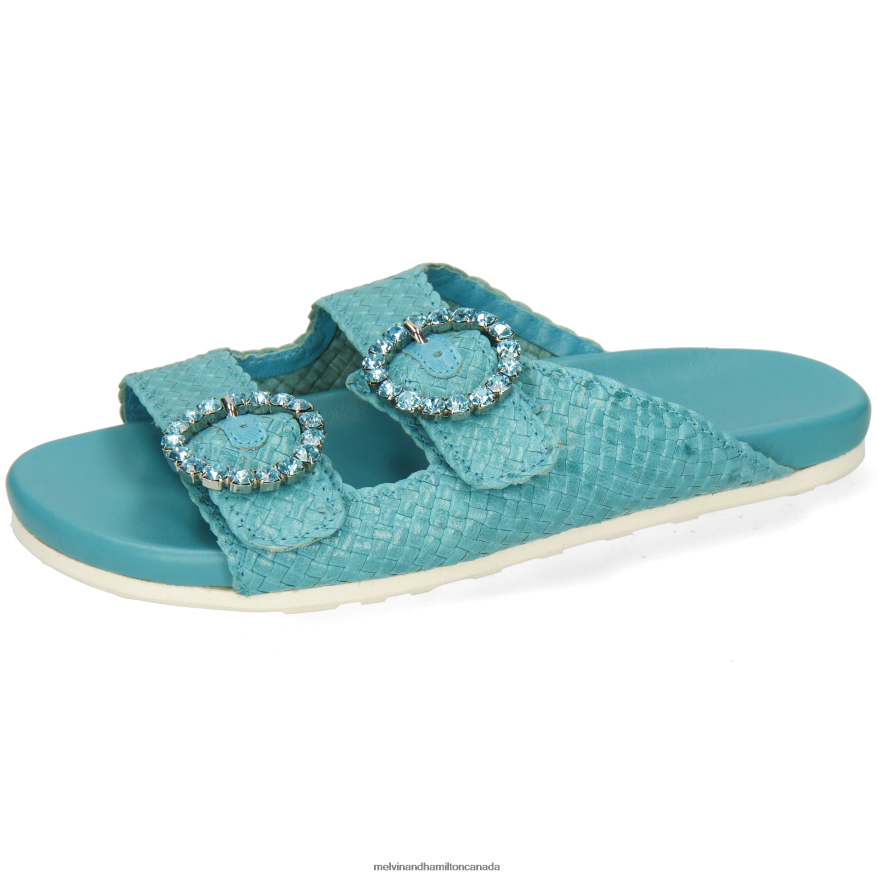 Women Melvin & Hamilton Turquoise Petra 1 Mules P4V68P1574
