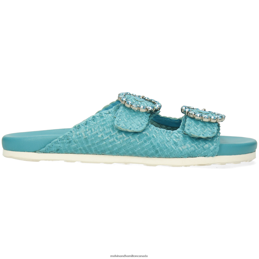 Women Melvin & Hamilton Turquoise Petra 1 Mules P4V68P1574