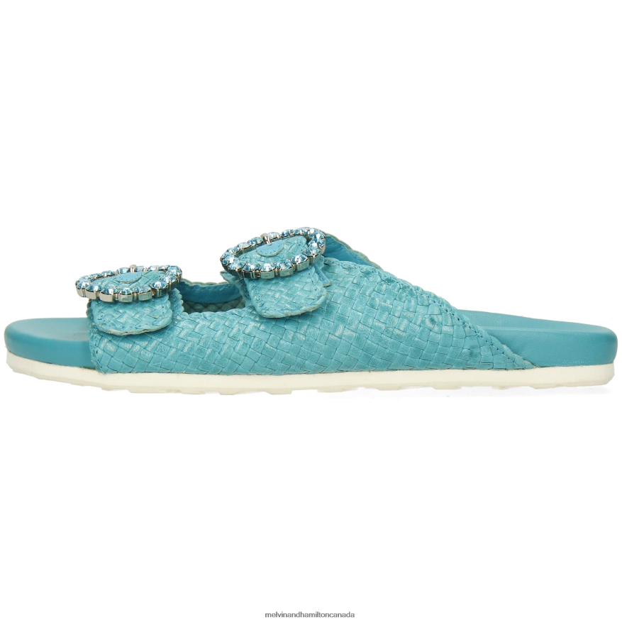 Women Melvin & Hamilton Turquoise Petra 1 Mules P4V68P1574