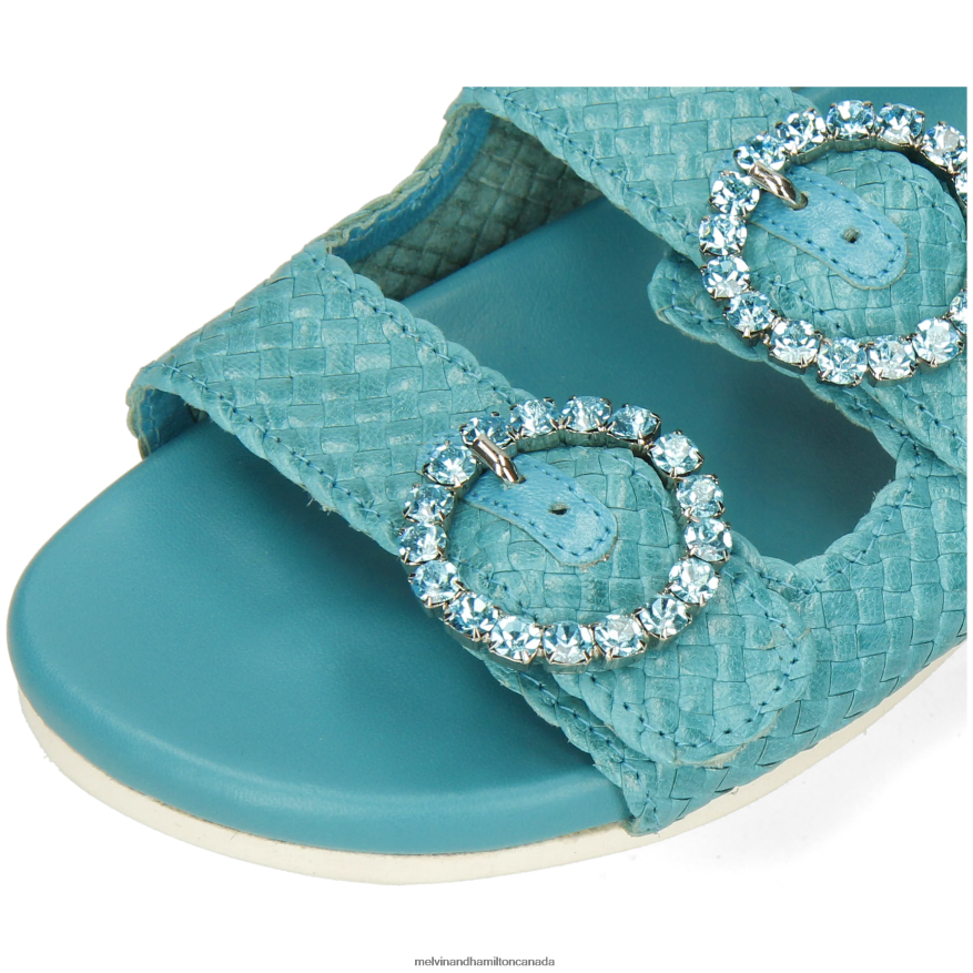 Women Melvin & Hamilton Turquoise Petra 1 Mules P4V68P1574
