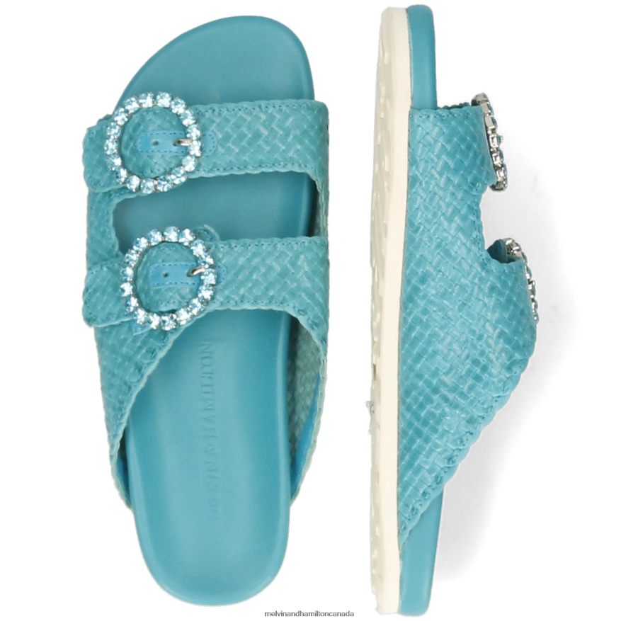 Women Melvin & Hamilton Turquoise Petra 1 Mules P4V68P1574