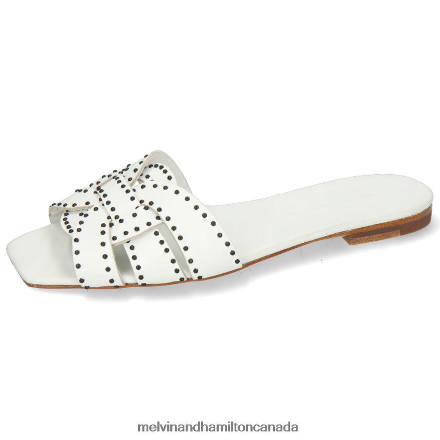 Women Melvin & Hamilton White Sandrine 2 Mules P4V68P1748