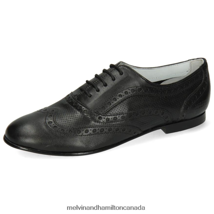 Women Melvin & Hamilton Black Sonia 1 Oxford Shoes P4V68P1269
