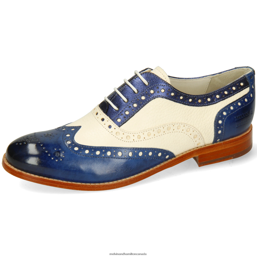 Women Melvin & Hamilton Blue Amelie 70 Oxford Shoes P4V68P1274