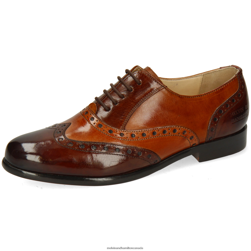 Women Melvin & Hamilton Brown Selina 24 Oxford Shoes P4V68P1277