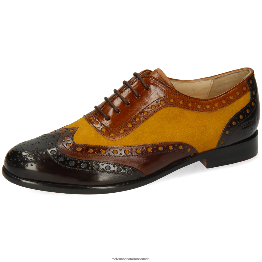 Women Melvin & Hamilton Brown Selina 56 Oxford Shoes P4V68P1275
