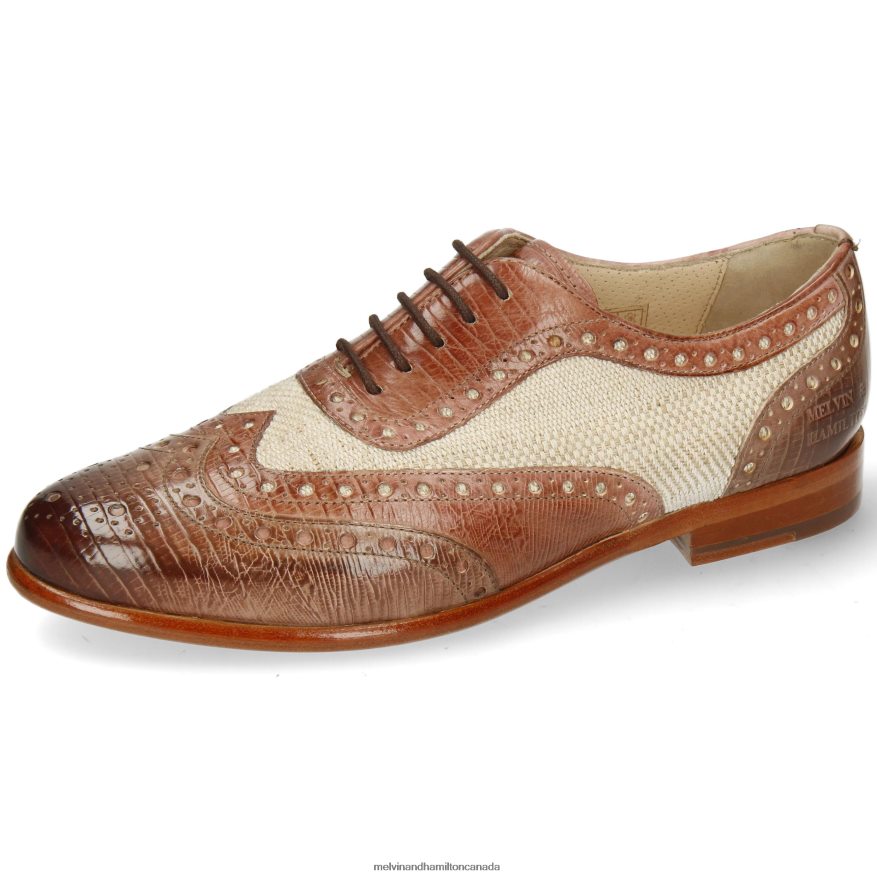 Women Melvin & Hamilton Light Brown Selina 56 Oxford Shoes P4V68P1282