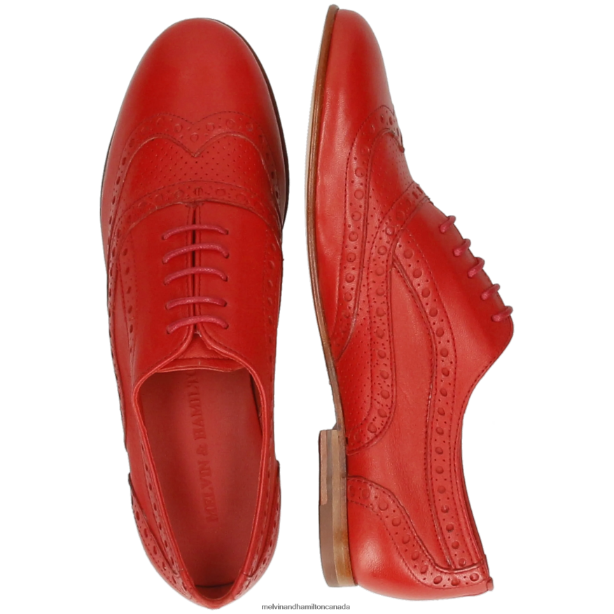 Women Melvin & Hamilton Red Sonia 1 Oxford Shoes P4V68P1298