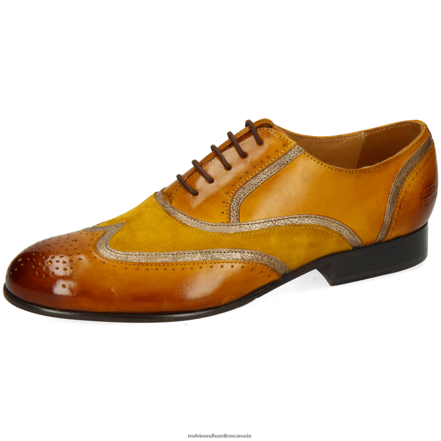 Women Melvin & Hamilton Yellow Sally 38 Oxford Shoes P4V68P1276
