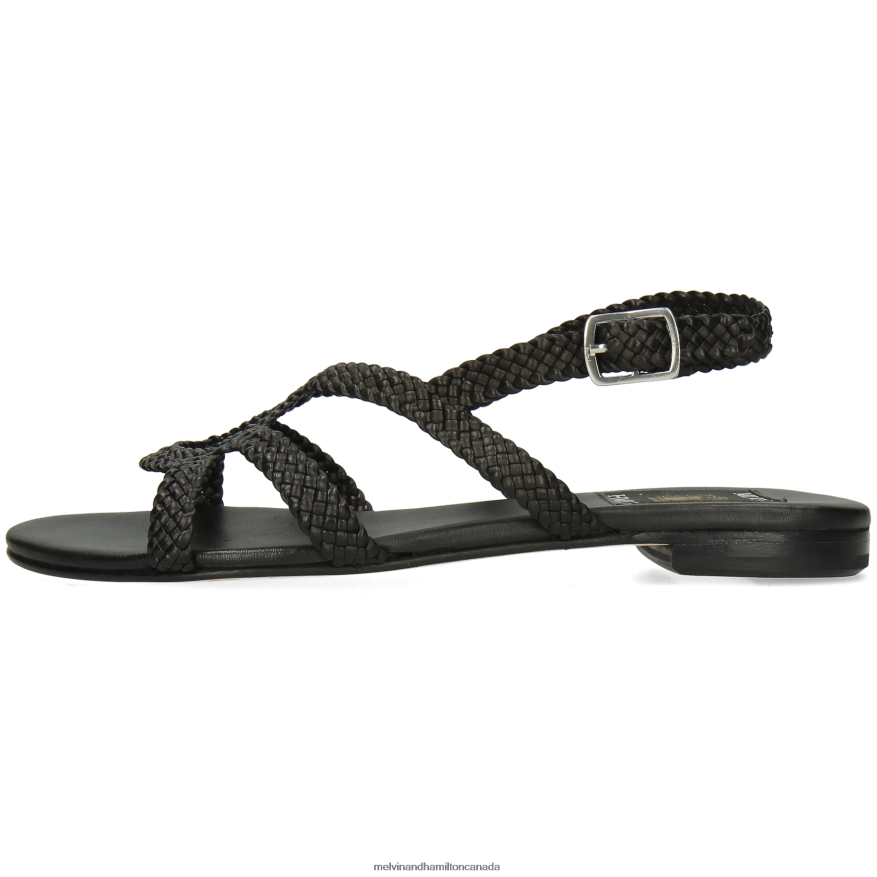 Women Melvin & Hamilton Black Hanna 86 Sandals P4V68P1946