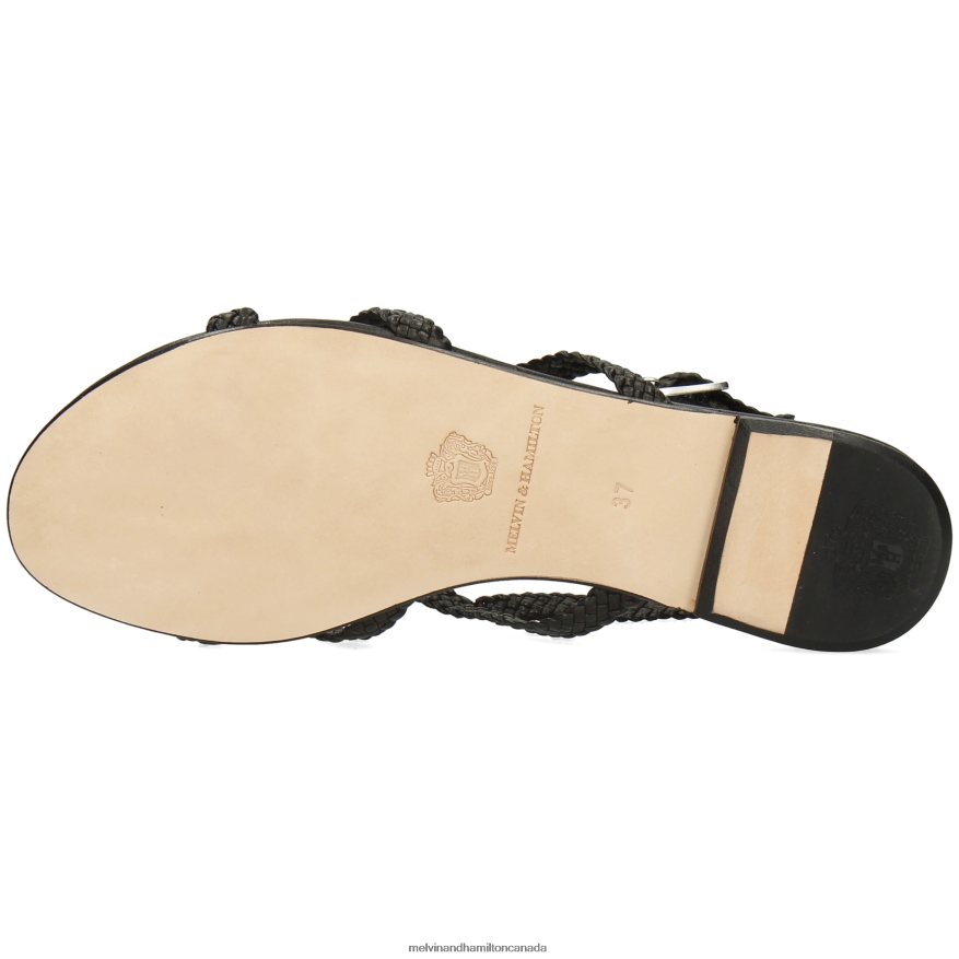 Women Melvin & Hamilton Black Hanna 86 Sandals P4V68P1946