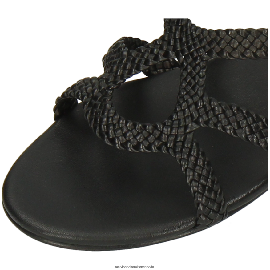 Women Melvin & Hamilton Black Hanna 86 Sandals P4V68P1946
