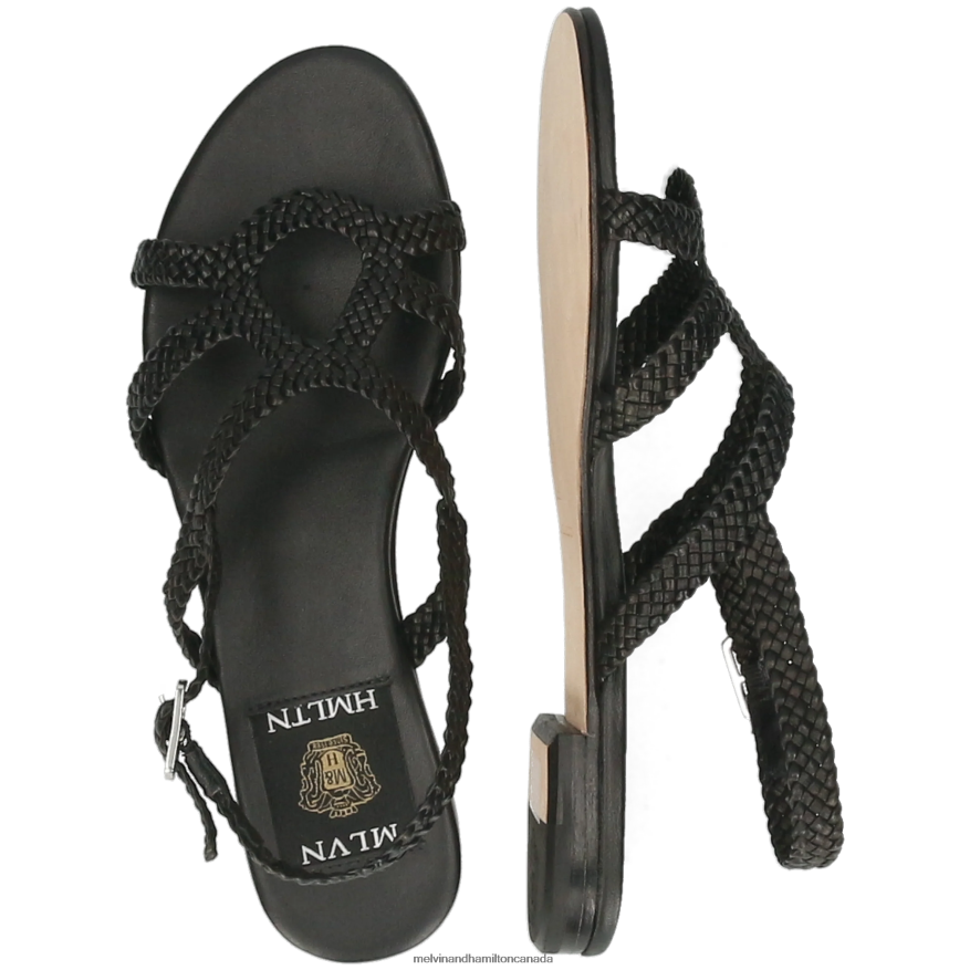 Women Melvin & Hamilton Black Hanna 86 Sandals P4V68P1946