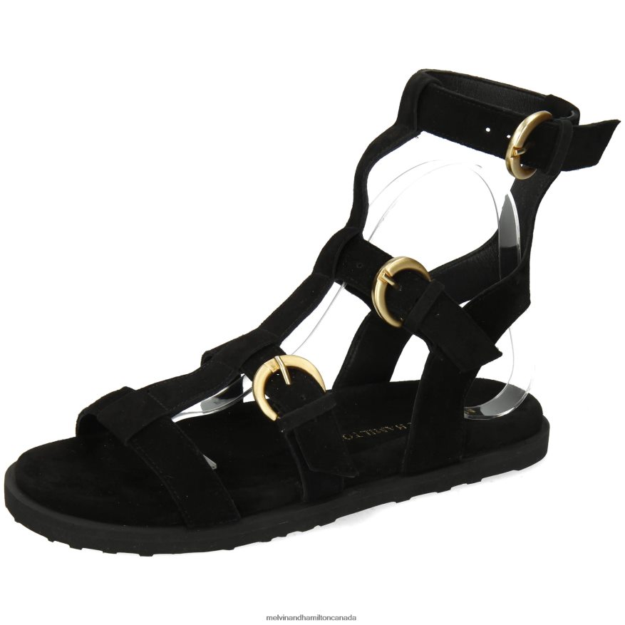 Women Melvin & Hamilton Black Wilma 12 Sandals P4V68P1921