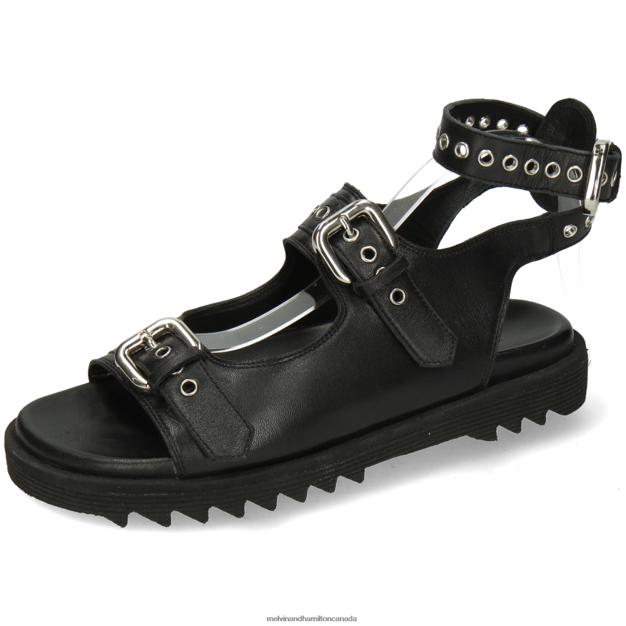 Women Melvin & Hamilton Black Wilma 37 Sandals P4V68P1935