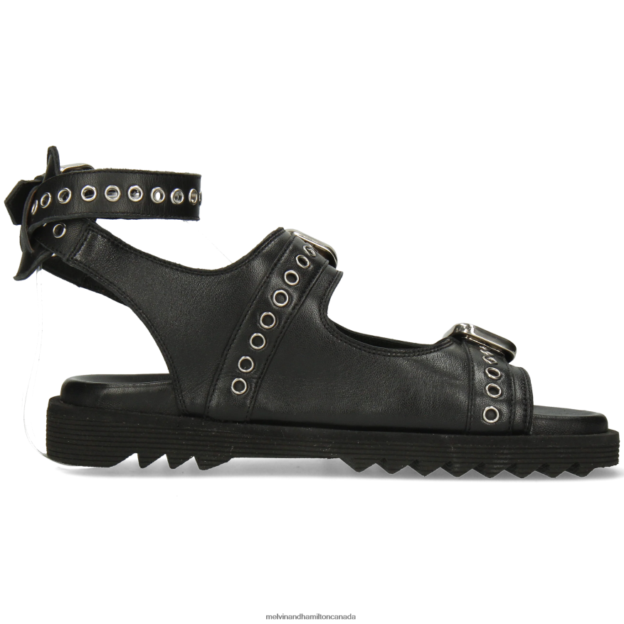 Women Melvin & Hamilton Black Wilma 37 Sandals P4V68P1935