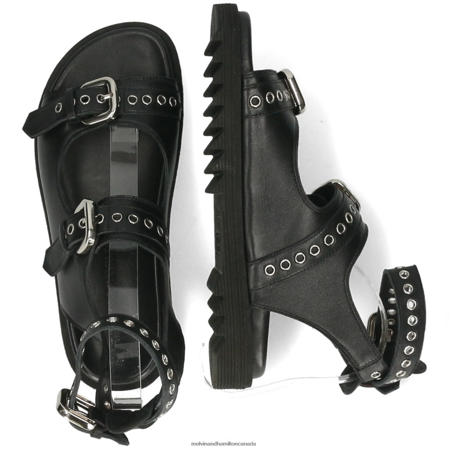 Women Melvin & Hamilton Black Wilma 37 Sandals P4V68P1935