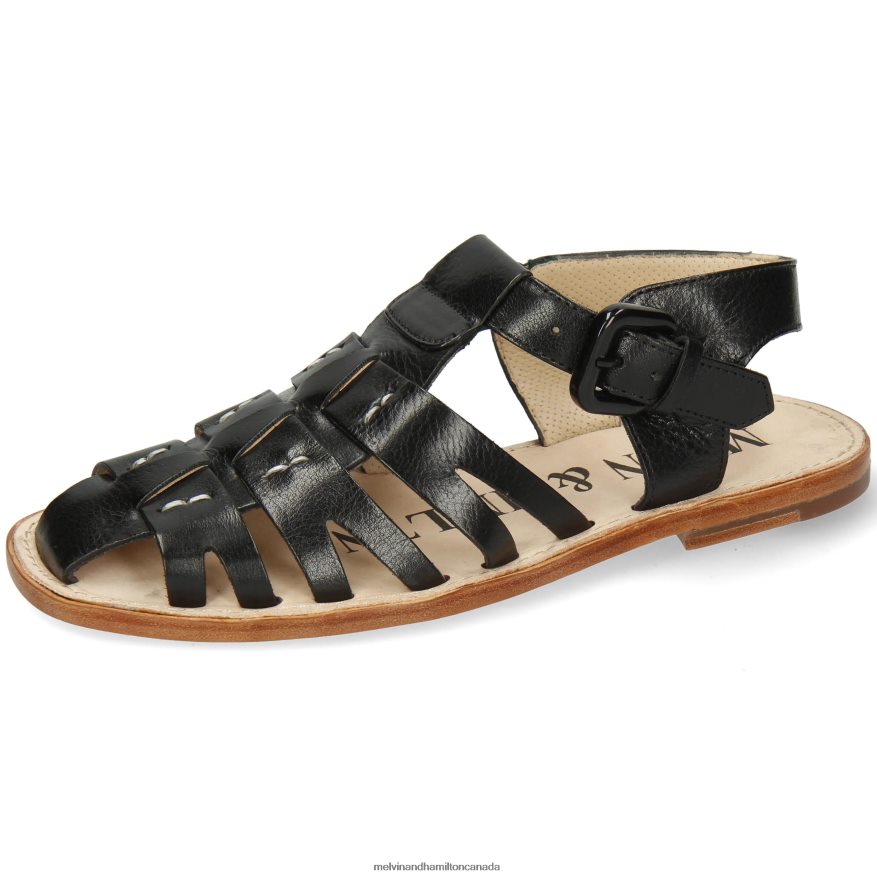 Women Melvin & Hamilton Black Zoe 1 Sandals P4V68P1947