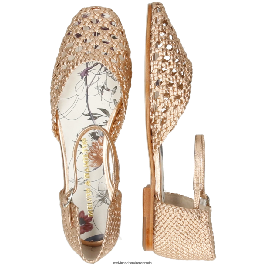 Women Melvin & Hamilton Gold Melly 9 Sandals P4V68P1898