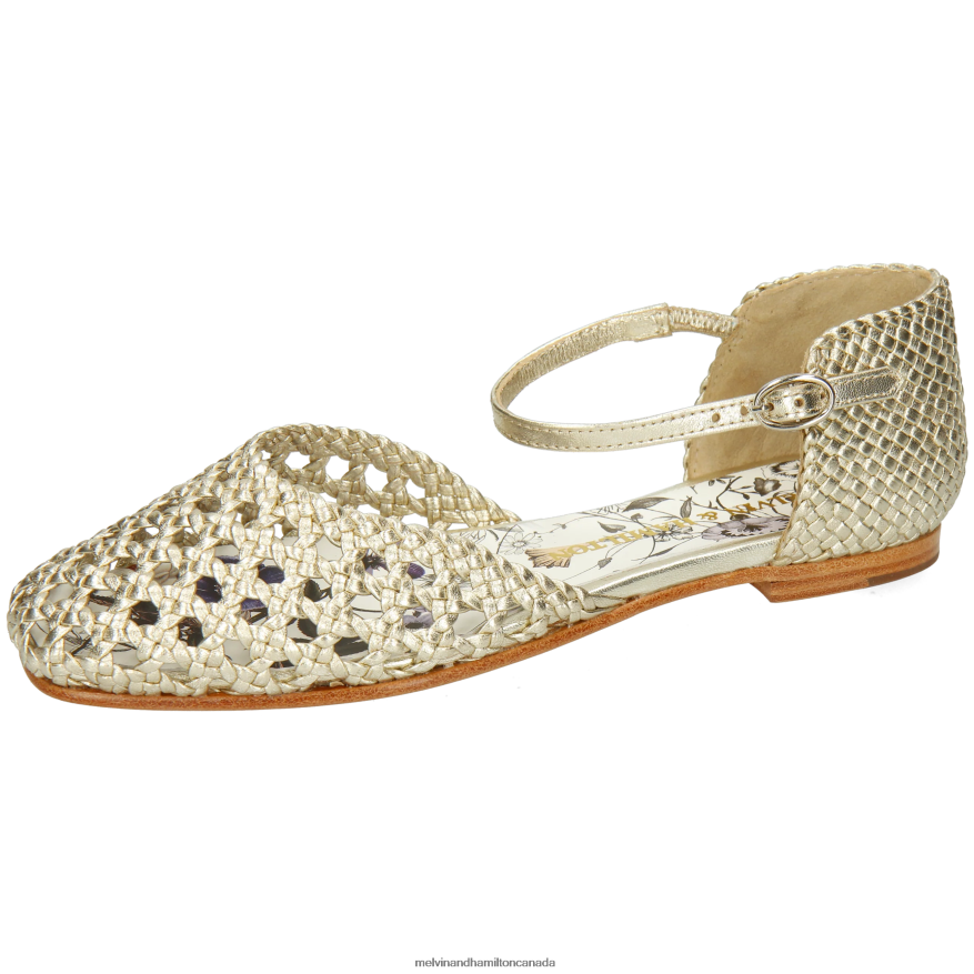 Women Melvin & Hamilton Gold Melly 9 Sandals P4V68P1907